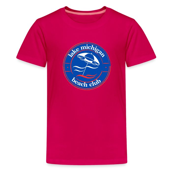 Lake Michigan Fresh Coast™ Kids’ Tee – Red, White & Blue (Fresh Coast Prep™) - dark pink
