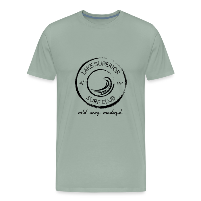 Lake Superior Surf Club Premium Unisex T-Shirt – Wild. Wavy. Wonderful. - steel green