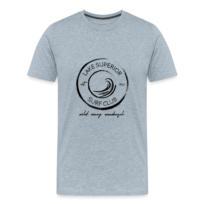 Lake Superior Surf Club Premium Unisex T-Shirt – Wild. Wavy. Wonderful. - heather ice blue
