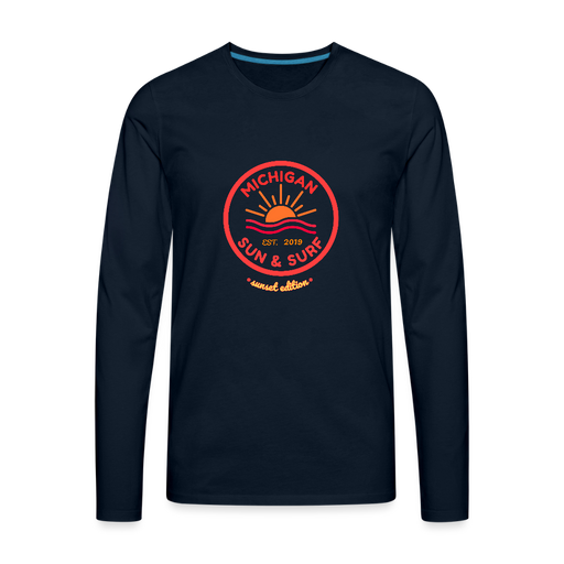 Michigan Sun & Surf “Sunset Edition” Premium Long Sleeve T-Shirt – Unisex - deep navy