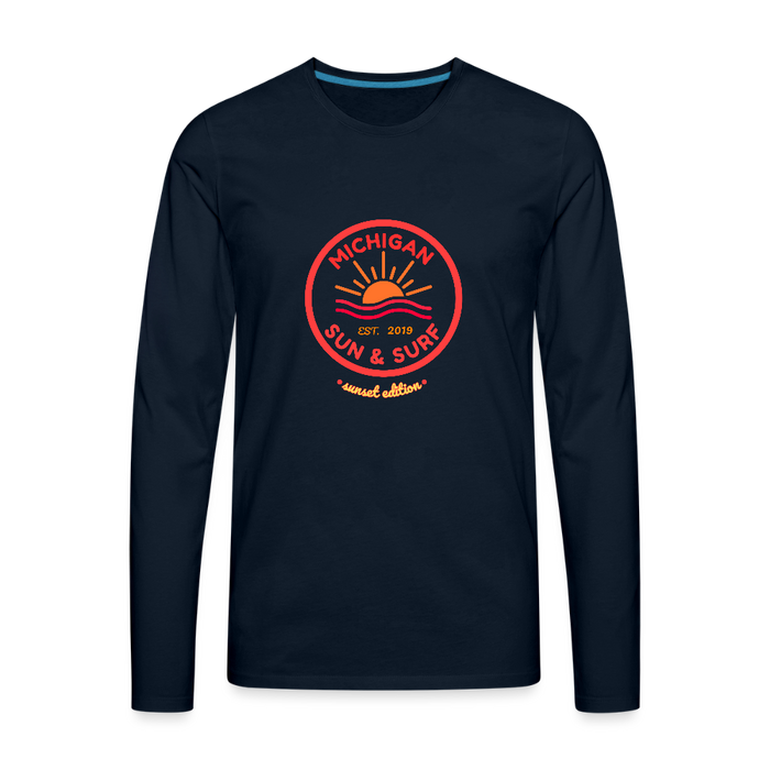 Michigan Sun & Surf “Sunset Edition” Premium Long Sleeve T-Shirt – Unisex - deep navy