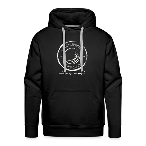 Lake Superior Surf Club Premium Hoodie – White Logo | Wild. Wavy. Wonderful. - black