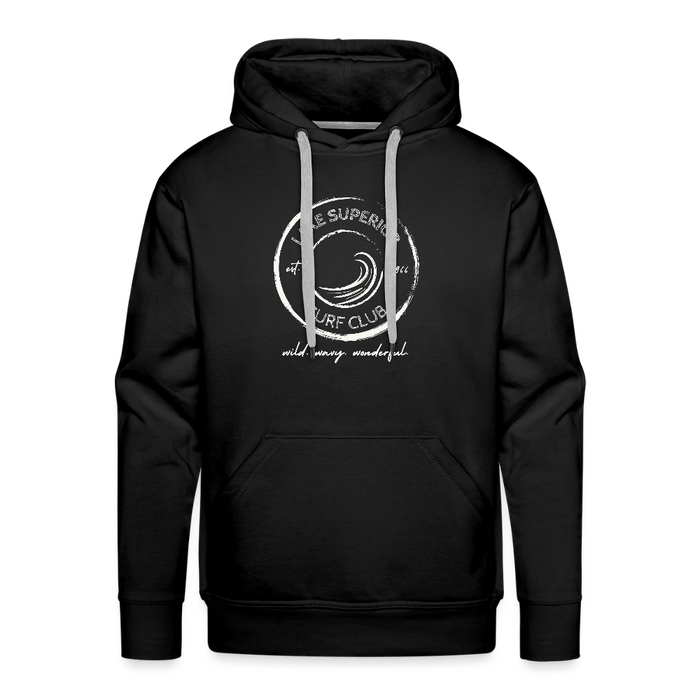 Lake Superior Surf Club Premium Hoodie – White Logo | Wild. Wavy. Wonderful. - black