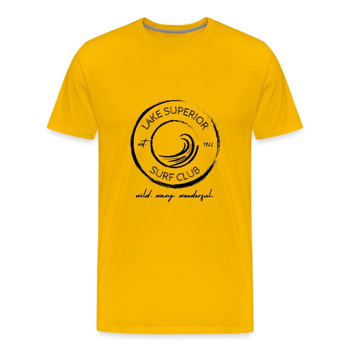 Lake Superior Surf Club Premium Unisex T-Shirt – Wild. Wavy. Wonderful. - sun yellow