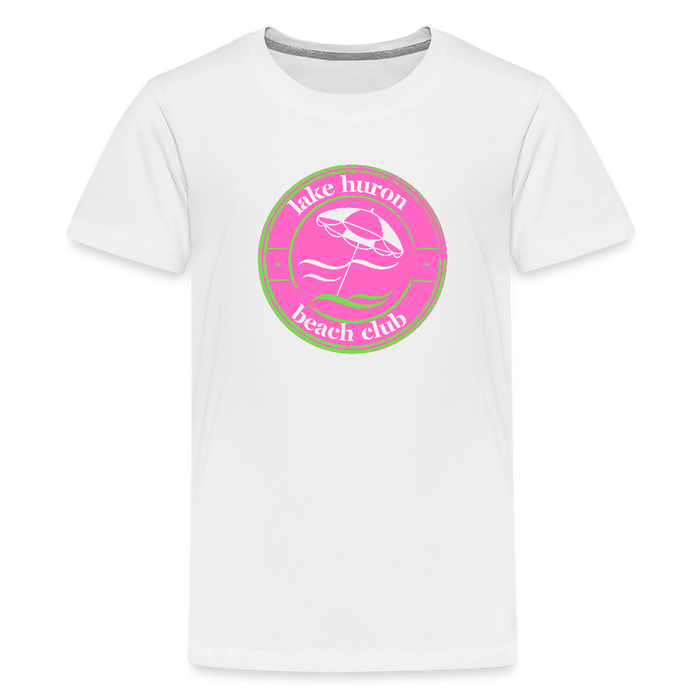 Lake Huron Beach Club™ Kids’ Tee – Red, White & Blue (Fresh Coast Prep™) - white