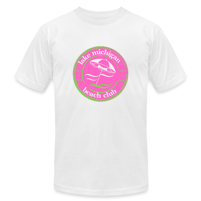 Lake Michigan Fresh Coast™ Tee – Pink & Green Solid - white