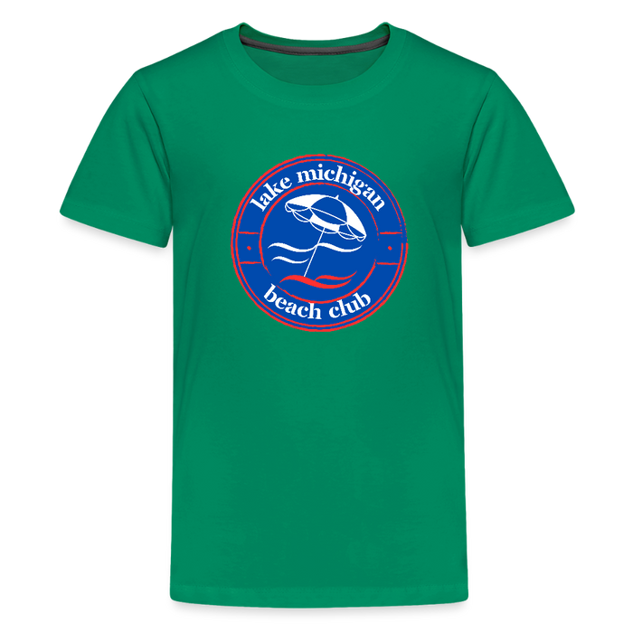 Lake Michigan Fresh Coast™ Kids’ Tee – Red, White & Blue (Fresh Coast Prep™) - kelly green