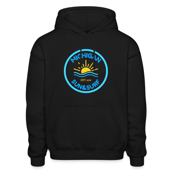Michigan Sun & Surf™ Heavy Blend Hoodie – Classic Fit & Retro Vibes - black