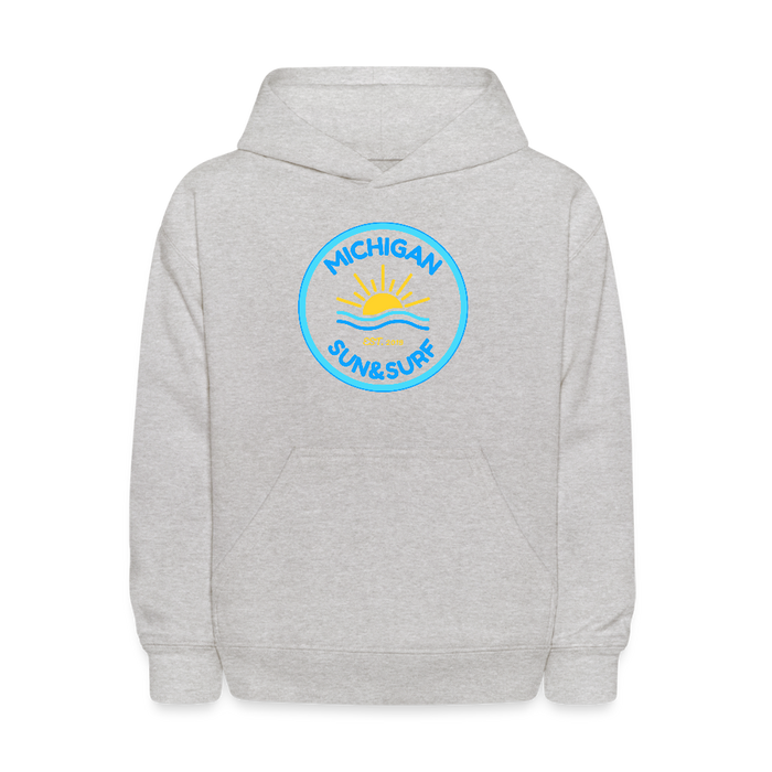 Michigan Sun & Surf™ Kids Hoodie – Retro Style for Little Explorers - heather gray