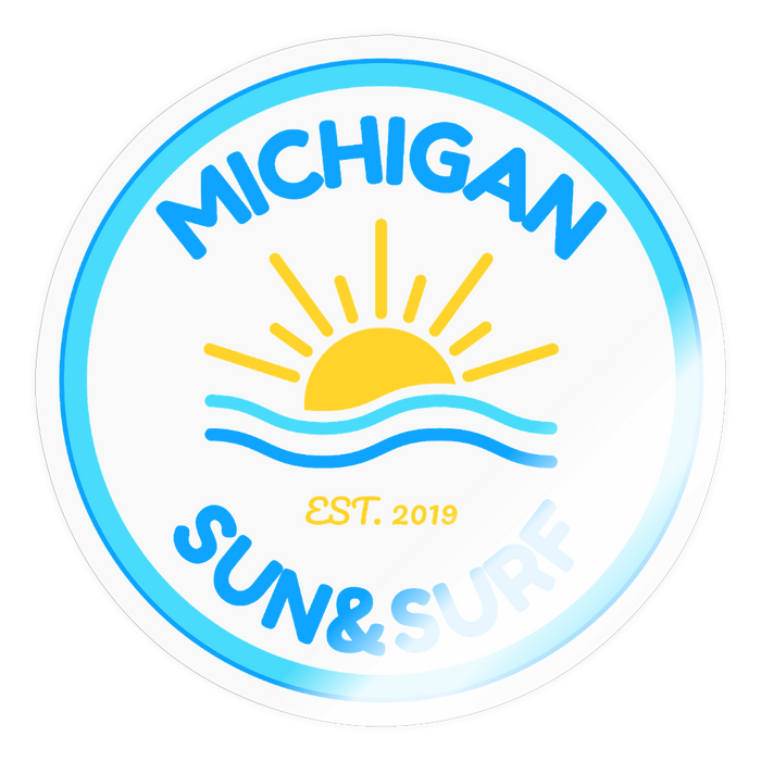 Michigan Sun & Surf  Sticker – Premium Vinyl Decal - transparent glossy