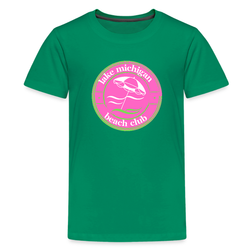 Lake Michigan Fresh Coast™ Kids’ Tee – Pink & Green (Fresh Coast Prep™) - kelly green