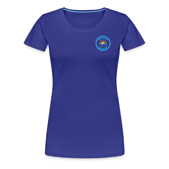 Michigan Sun & Surf™ Women's Premium Tee – Retro Beach Vibes - royal blue