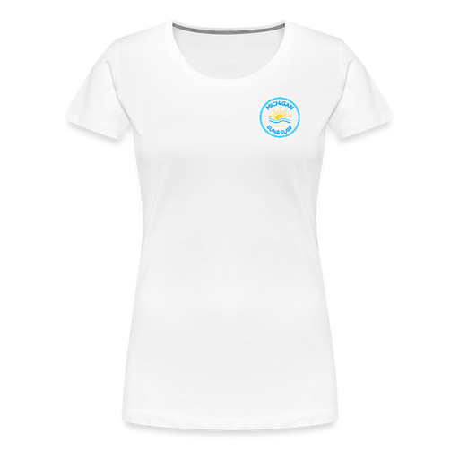 Michigan Sun & Surf™ Women's Premium Tee – Retro Beach Vibes - white