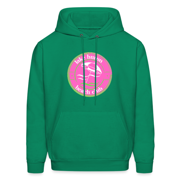 Lake Huron Beach Club™ Hoodie – Fresh Coast Prep (Pink & Green) - kelly green