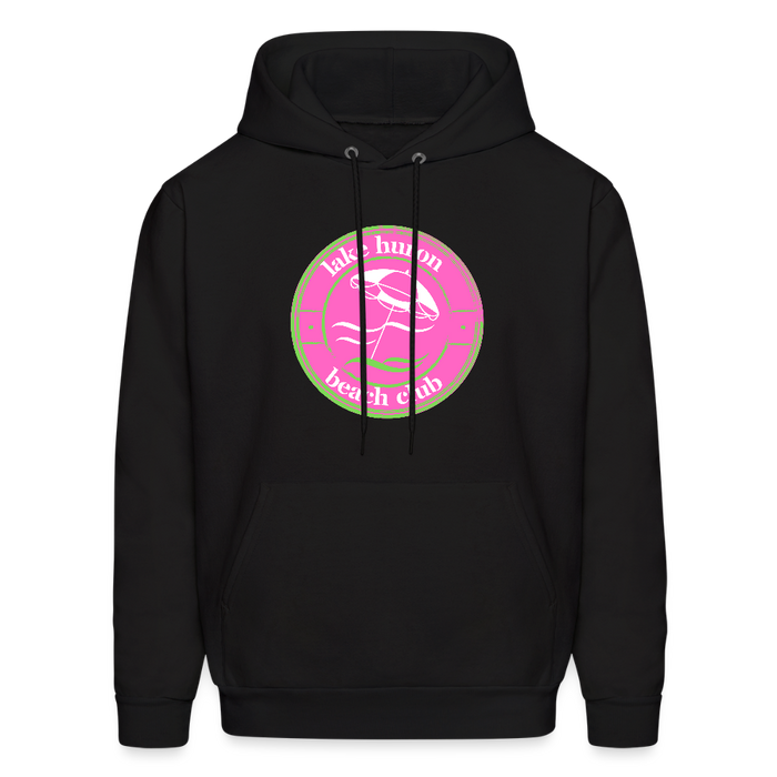 Lake Huron Beach Club™ Hoodie – Fresh Coast Prep (Pink & Green) - black