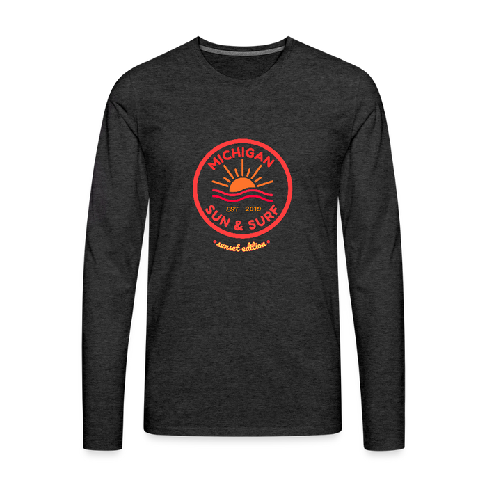 Michigan Sun & Surf “Sunset Edition” Premium Long Sleeve T-Shirt – Unisex - charcoal grey