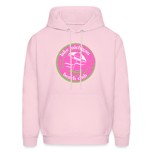 Lake Michigan Fresh Coast™ Hoodie – Fresh Coast Prep (Pink & Green) - pale pink
