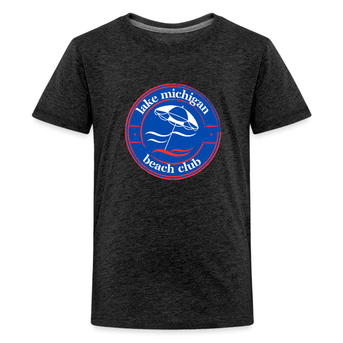 Lake Michigan Fresh Coast™ Kids’ Tee – Red, White & Blue (Fresh Coast Prep™) - charcoal grey