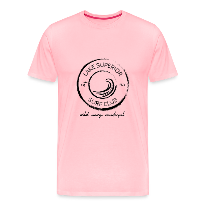 Lake Superior Surf Club Premium Unisex T-Shirt – Wild. Wavy. Wonderful. - pink