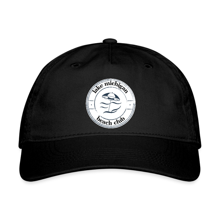 Lake Michigan Beach Club Organic Baseball Cap – Premium Unisex Hat - black