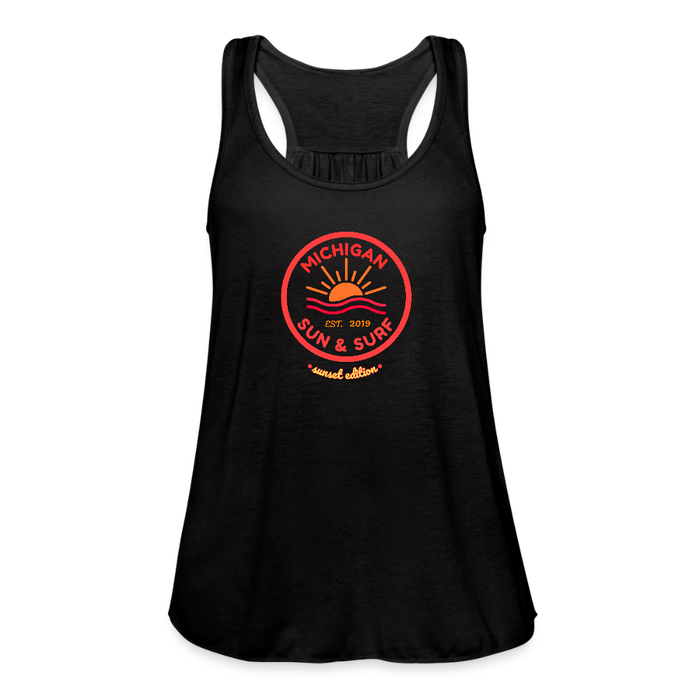 Michigan Sun & Surf “Sunset Edition” Women’s Flowy Tank Top – Bella + Canvas - black