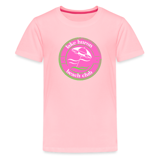 Lake Huron Beach Club™ Kids’ Tee – Red, White & Blue (Fresh Coast Prep™) - pink