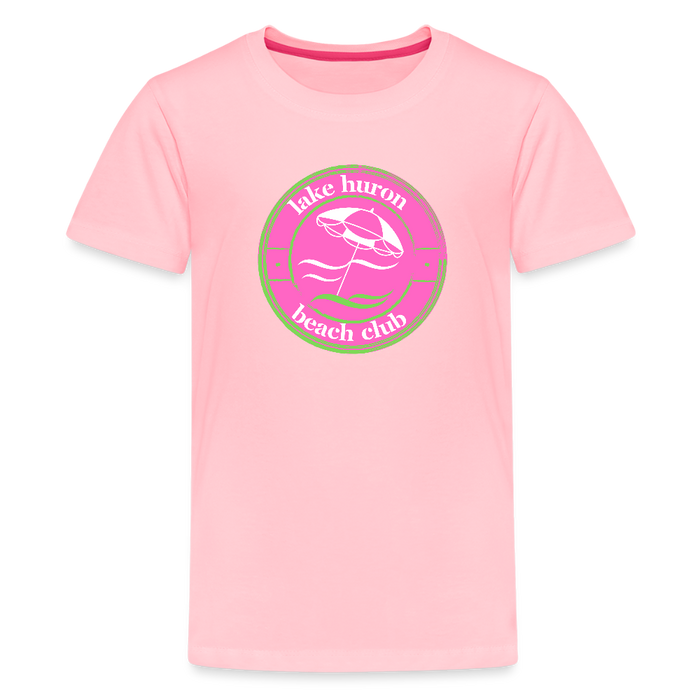 Lake Huron Beach Club™ Kids’ Tee – Red, White & Blue (Fresh Coast Prep™) - pink