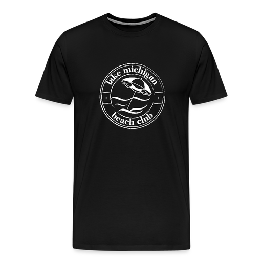 Lake Michigan Beach Club™ Men’s T-Shirt – White Logo - black