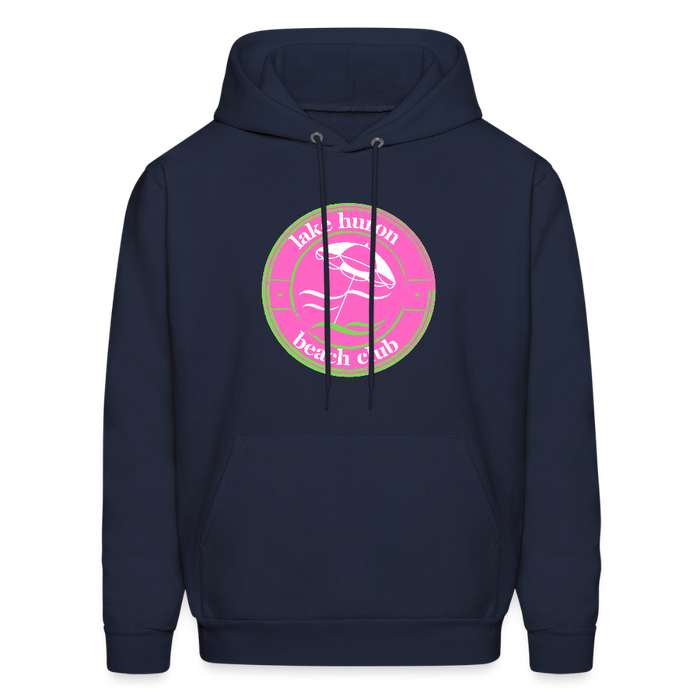 Lake Huron Beach Club™ Hoodie – Fresh Coast Prep (Pink & Green) - navy