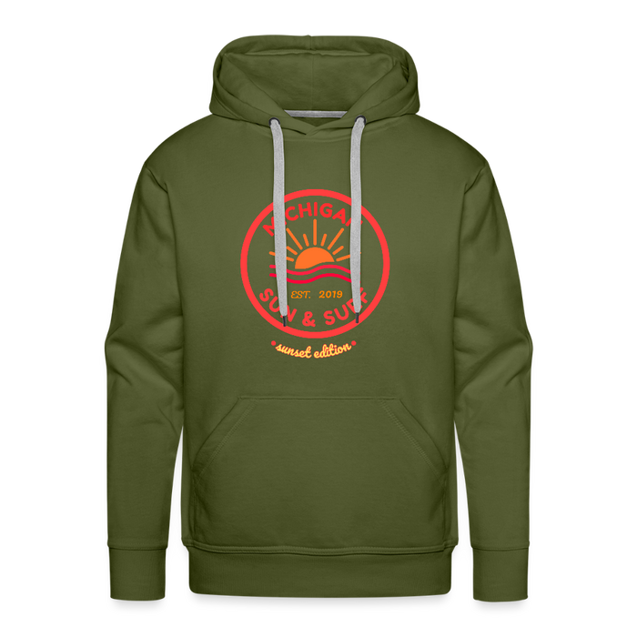 Michigan  Sun & Surf  Sunset Edition Premium Hoodie – Cozy Unisex Sweatshirt - olive green
