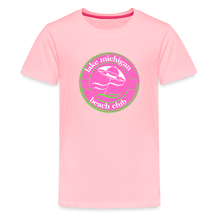 Lake Michigan Fresh Coast™ Kids’ Tee – Pink & Green (Fresh Coast Prep™) - pink