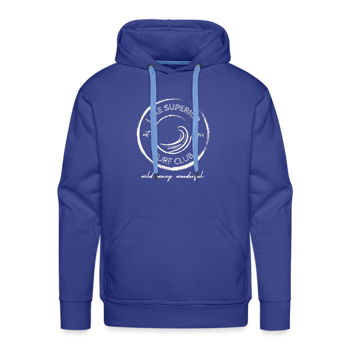 Lake Superior Surf Club Premium Hoodie – White Logo | Wild. Wavy. Wonderful. - royal blue