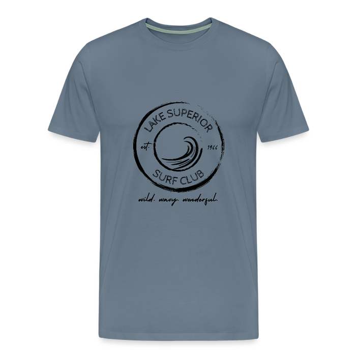 Lake Superior Surf Club Premium Unisex T-Shirt – Wild. Wavy. Wonderful. - steel blue