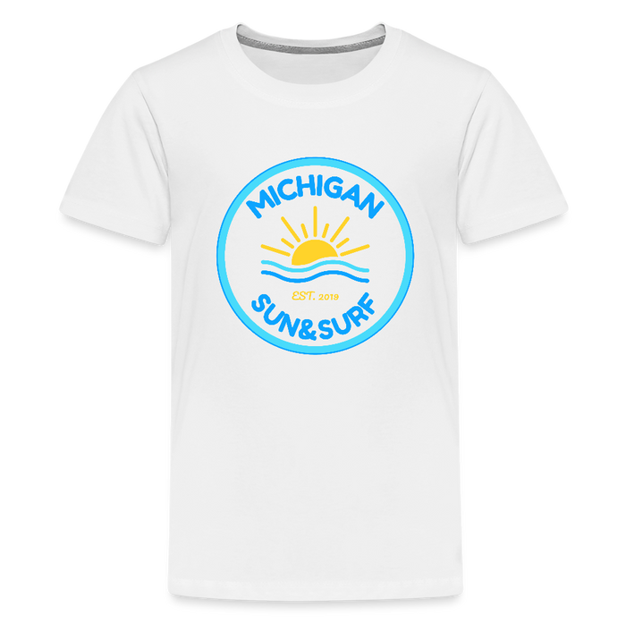 Michigan Sun & Surf™ Kids Premium Tee – Soft, Tough, and Beach-Ready - white