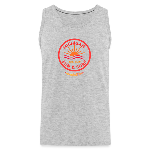 Michigan Sun & Surf “Sunset Edition” Men’s Premium Tank Top - heather gray
