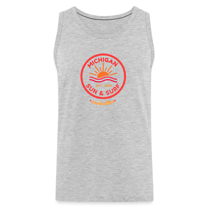 Michigan Sun & Surf “Sunset Edition” Men’s Premium Tank Top - heather gray