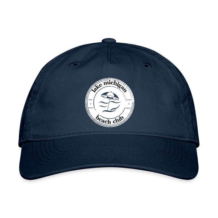 Lake Michigan Beach Club Organic Baseball Cap – Premium Unisex Hat - navy