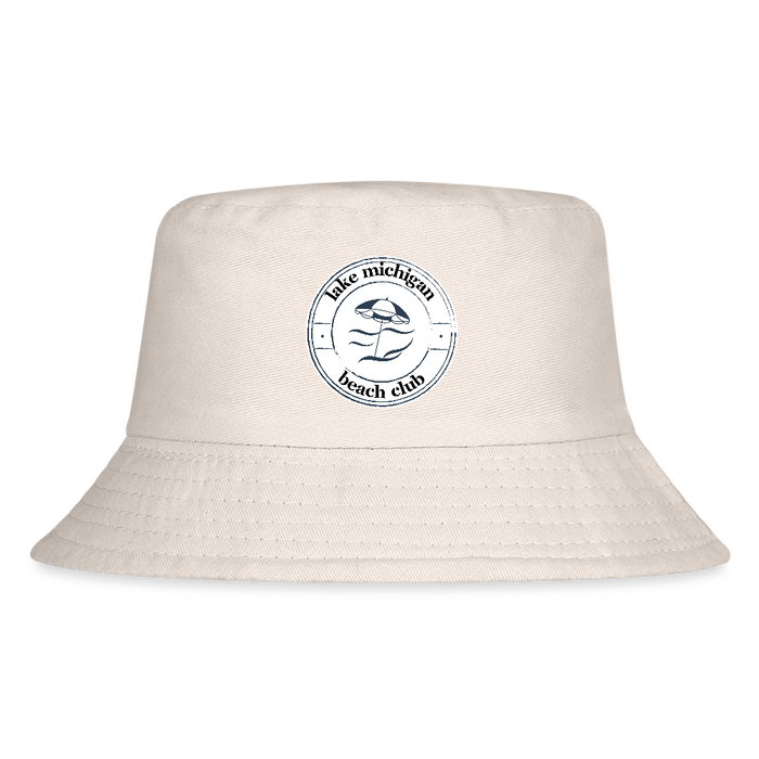 Lake Michigan Beach Club Kid’s Bucket Hat – Premium Cotton Beach Hat for Kids - Natural