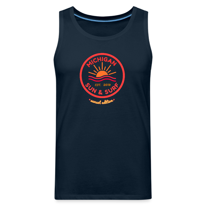 Michigan Sun & Surf “Sunset Edition” Men’s Premium Tank Top - deep navy