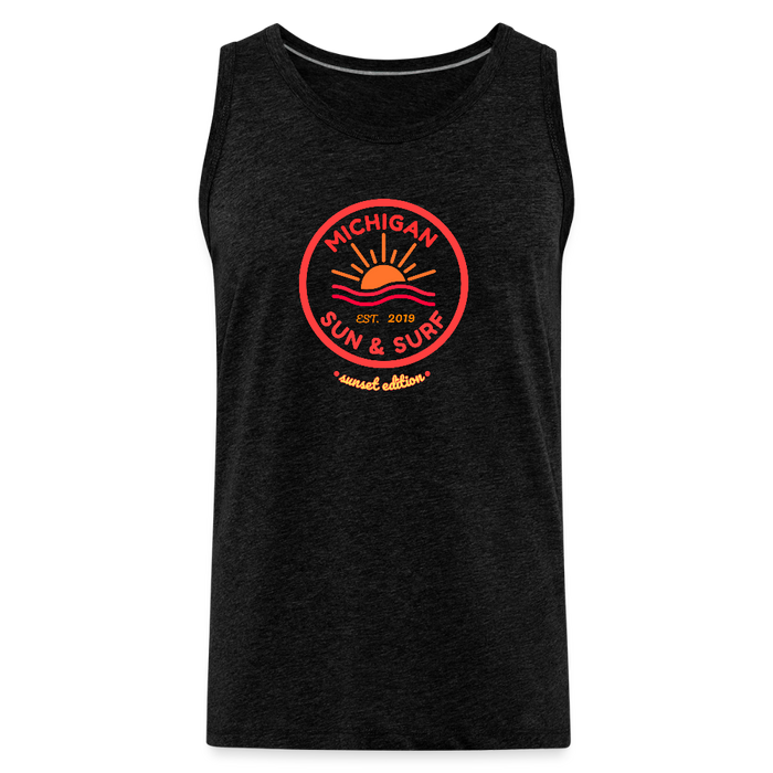 Michigan Sun & Surf “Sunset Edition” Men’s Premium Tank Top - charcoal grey