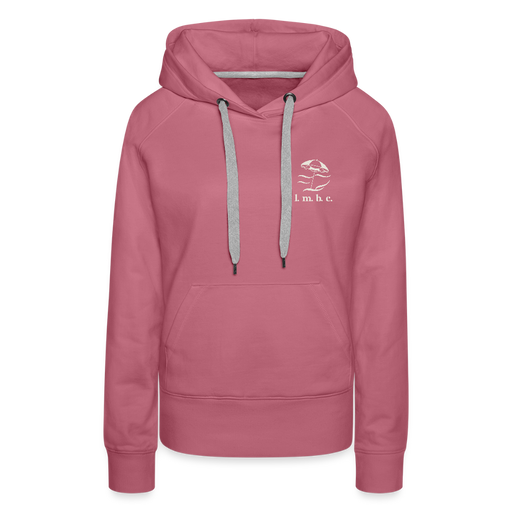 Lake Michigan Beach Club Women’s Premium Hoodie – Dusty Rose with Sand Logo - mauve