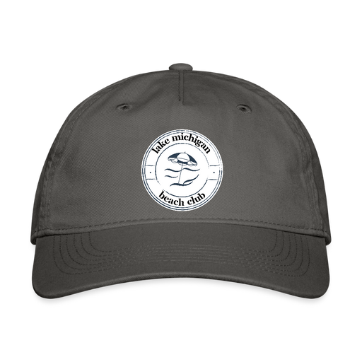 Lake Michigan Beach Club Organic Baseball Cap – Premium Unisex Hat - charcoal