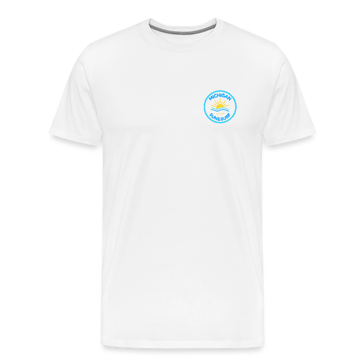 Michigan Sun & Surf™ Premium Tee – Retro Beach Badge in Multiple Colors - white