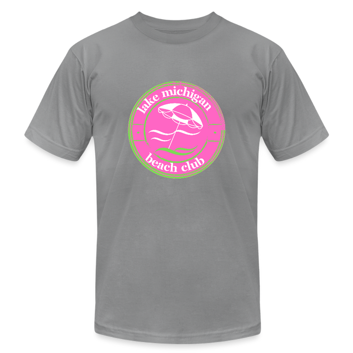 Lake Michigan Fresh Coast™ T-Shirt – Green & Pink Solid | Michigan Beach Store - slate