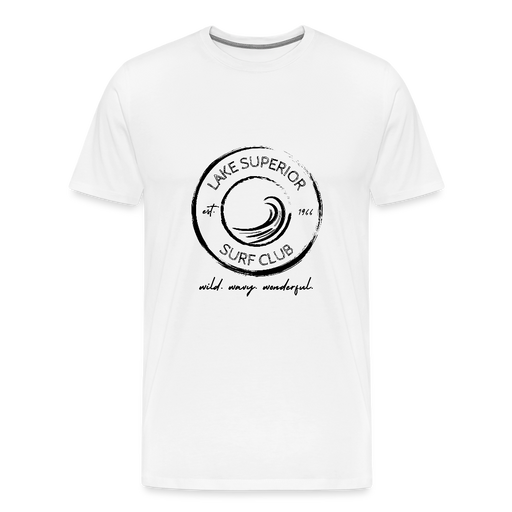 Lake Superior Surf Club Premium Unisex T-Shirt – Wild. Wavy. Wonderful. - white