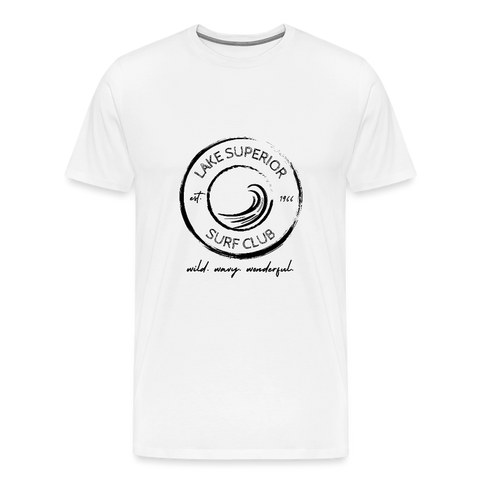 Lake Superior Surf Club Premium Unisex T-Shirt – Wild. Wavy. Wonderful. - white