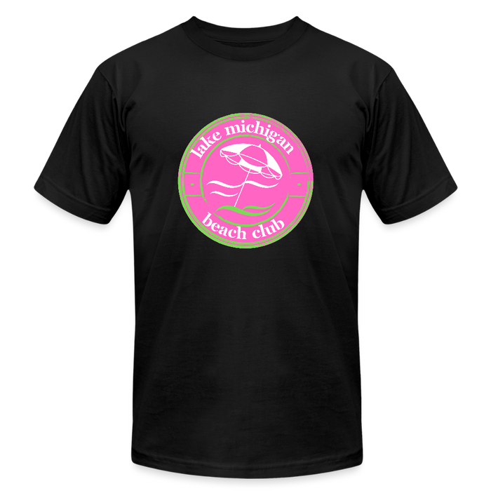 Lake Michigan Fresh Coast™ T-Shirt – Green & Pink Solid | Michigan Beach Store - black