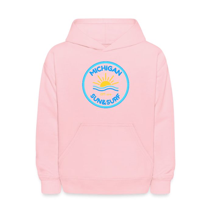 Michigan Sun & Surf™ Kids Hoodie – Retro Style for Little Explorers - pink