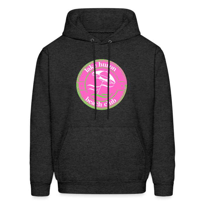 Lake Huron Beach Club™ Hoodie – Fresh Coast Prep (Pink & Green) - charcoal grey