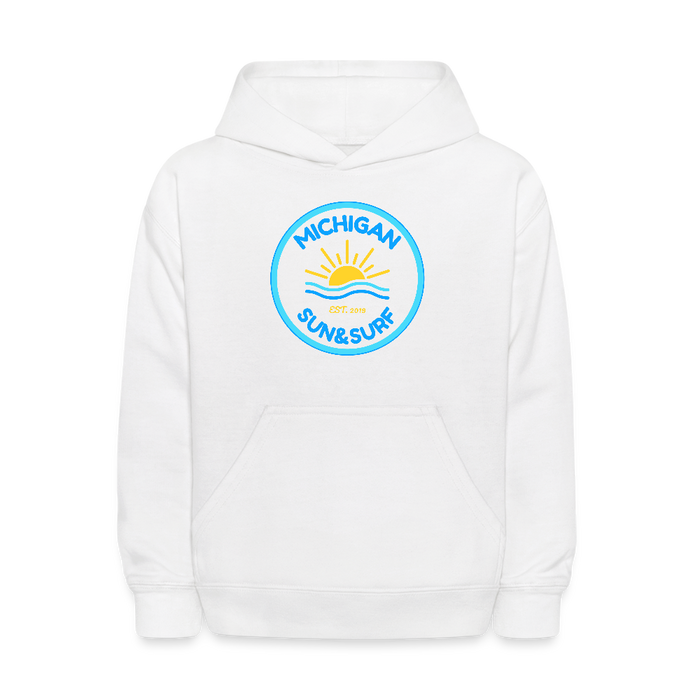 Michigan Sun & Surf™ Kids Hoodie – Retro Style for Little Explorers - white